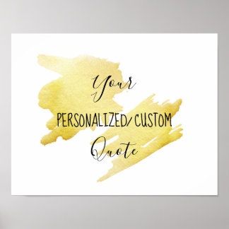 Poster Feuille d'or Guillemet personnalisé personnalisé