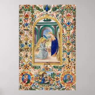 Poster Feuille du livre des heures Annonciation