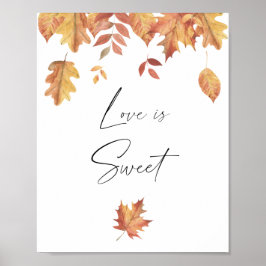 Poster Feuille en chute - l'amour est doux prendre un rég