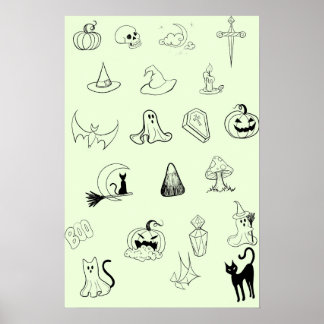 Poster Feuille Flash Halloween