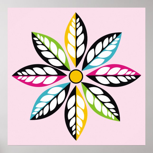 Poster Feuille-Fleur moderne, abstrait (Devant)