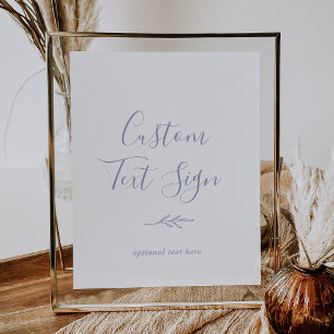Poster Feuille minimale Panneau texte personnalisé pour