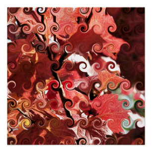 POSTER FEUILLE ROUGE