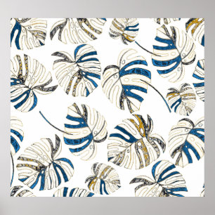 Poster Feuille tropicale colorée, motif moderne.