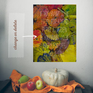 Poster Feuilles colorés après la pluie