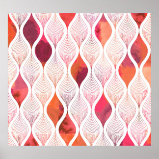 Poster Feuilles d'aquarelle modernes, motif sans couture.