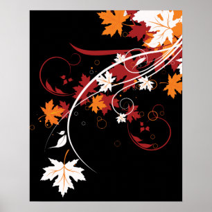Poster Feuilles d'automne Abstraites