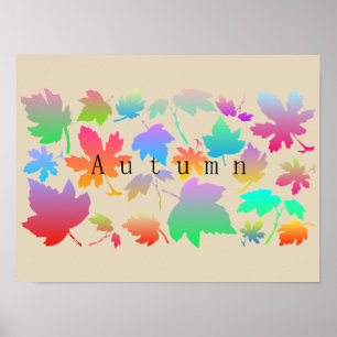 Poster Feuilles d'automne colorées
