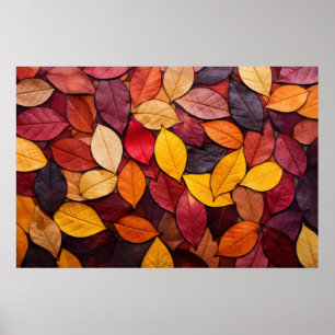 Poster Feuilles d'automne colorées