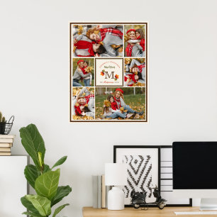 Poster Feuilles d'automne Famille Monogramme 6 Photo Than
