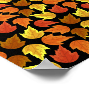 Poster Feuilles d'automne Saison d'automne Action de grâc