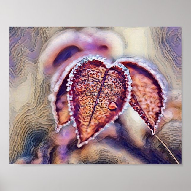 Poster Feuilles de automne colorées avec aquarelle de cou (Devant)