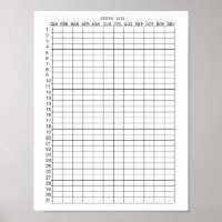 Feuilles de journal des étapes pour les mois de l'
