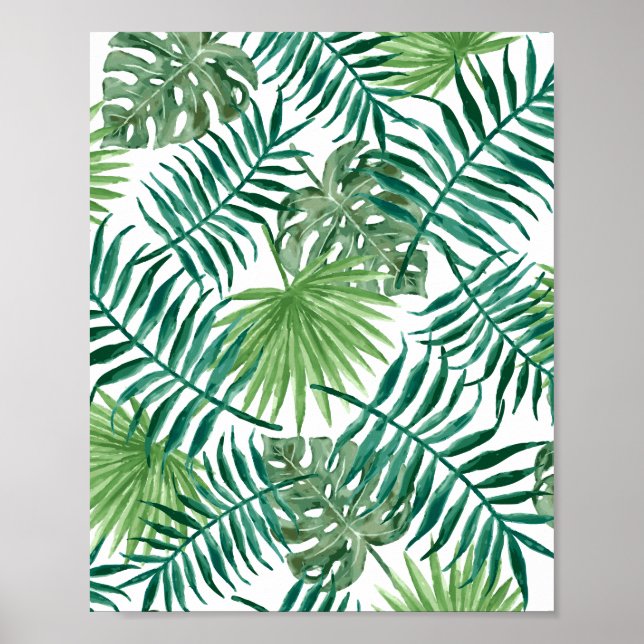 Poster Feuilles de la jungle tropicale (Devant)