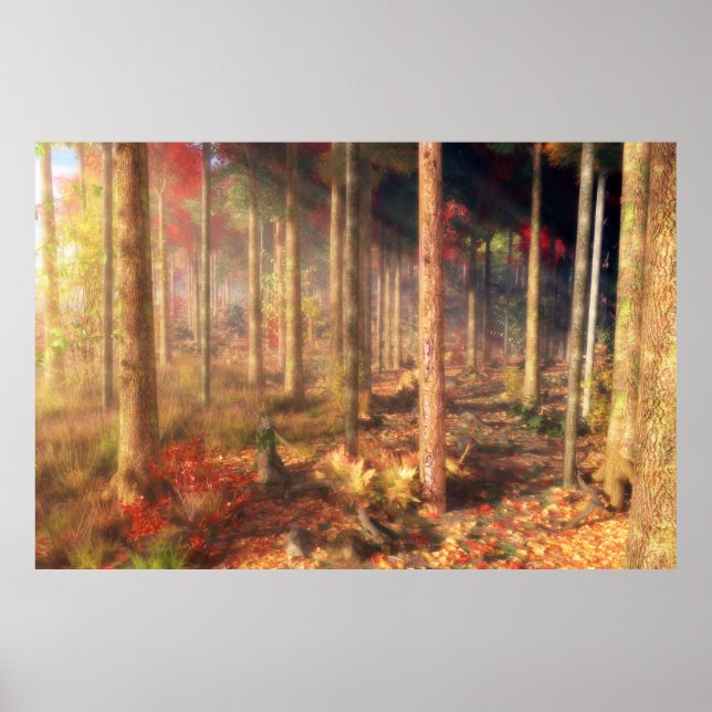 Poster Feuilles de l'impression or (Devant)