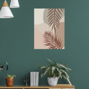 Poster Feuilles de palmier, Art géométrique abstrait bohè