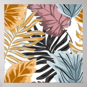 Poster Feuilles de palmiers, tropical, botanique, jungle,