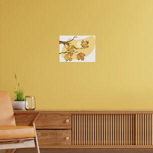 Poster Feuilles d'érable d'automne avec Branches et couch