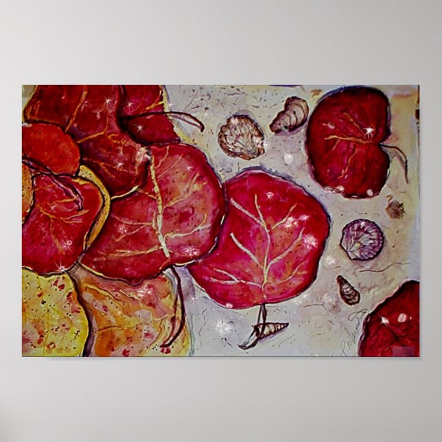 Poster Feuilles du Raisin marin (Devant)