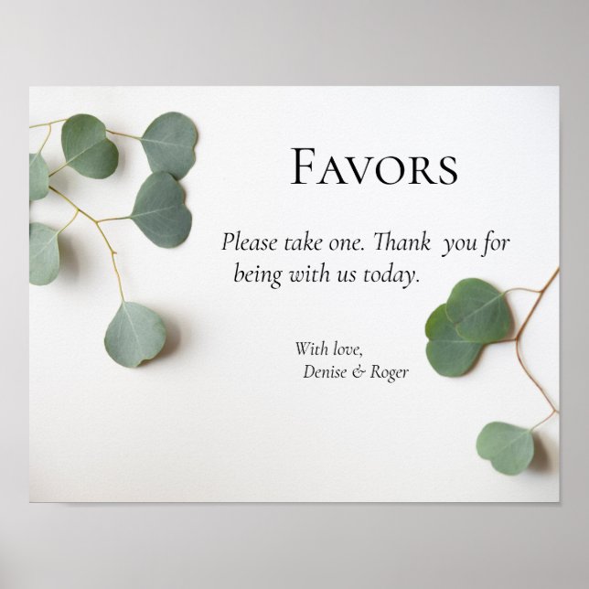 Poster Feuilles eucalyptus avec espace texte (Devant)