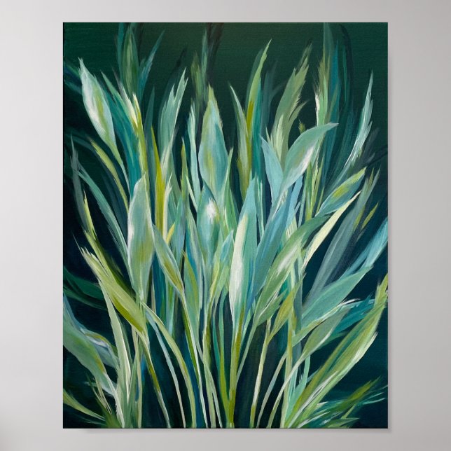 Poster Feuilles ondulantes (Devant)