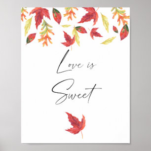 Poster Feuilles qui tombent - l'amour est doux, prenez un