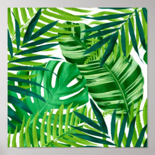 Poster Feuilles tropicaux verts