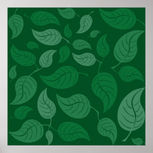 Poster Feuilles verts
