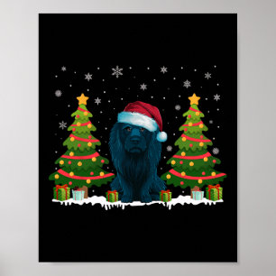 Poster Feux d'arbre de Noël Aff Chien Santa Hat Noël Sw
