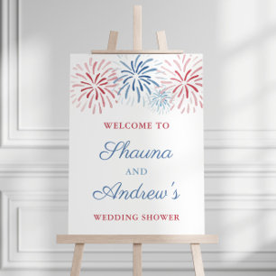 Poster Feux d'artifice 4 juillet Couples Mariage Fête de