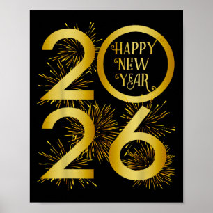 Poster Feux d'artifice du Nouvel An 2026 - Bonne Année 20