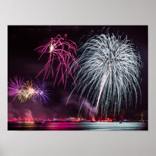 Poster Feux d'artifice sur le lac