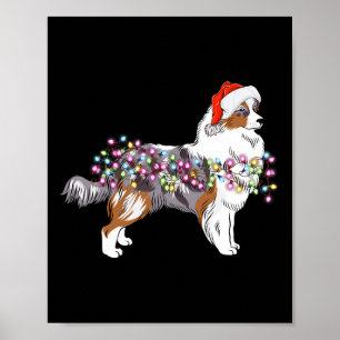 Poster Feux de Noël Berger Australien Chien mignonne