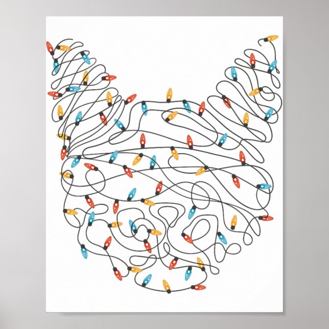 Poster Feux de Noël de chat - Fantastique Noël (Devant)