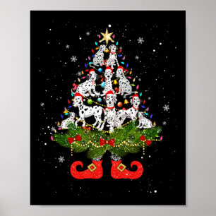 Poster Feux de Noël Lumière Santa Hat Amoureux des chiens