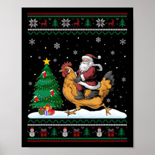 Poster Feux Noël Arbre Lumières Noël Père Noël Riding Chi