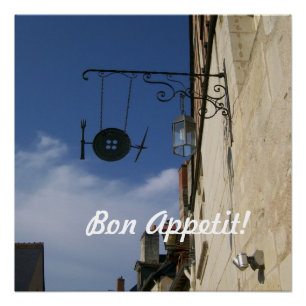 Poster Fève Appetit !  Le café d'ustensiles signent