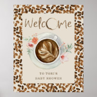 Fèves de café Baby shower Floral Bienvenue