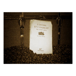 Poster Fèves de café et livre