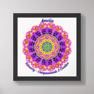 Poster Février Citation Fleur de naissance Enfants Nurser