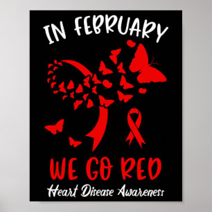 Poster Février Nous allons Red American Heart Disease Awa