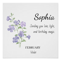 Février Violet Anniversaire Personnalisé