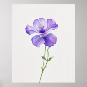 Poster Février Violet Fleur de naissance