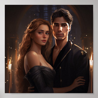 Poster Feyre et Rhysand de ACOTAR