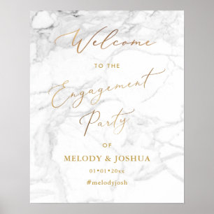 Poster Fiançailles de bienvenue PixDezines Marble+Faux Go