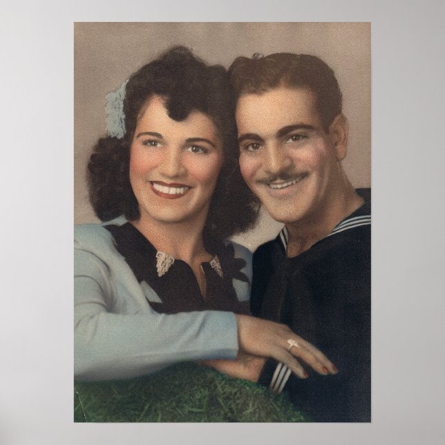 Poster Fiançailles militaire vintage (Devant)