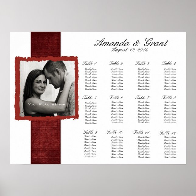 Poster Fiançailles Photo Mariage de Noël Carte de siège (Devant)