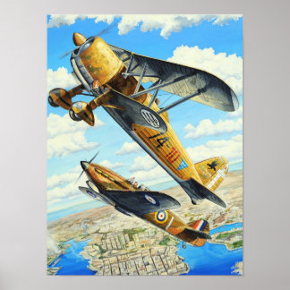 Poster FIAT 2ème guerre mondiale CR.42