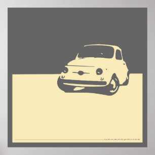 Poster Fiat 500, 1959 - Crème sur gris