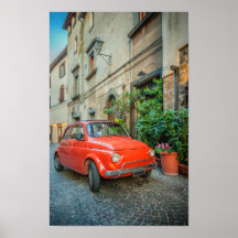 Fiat 500, rouge, voiture italienne classique en It